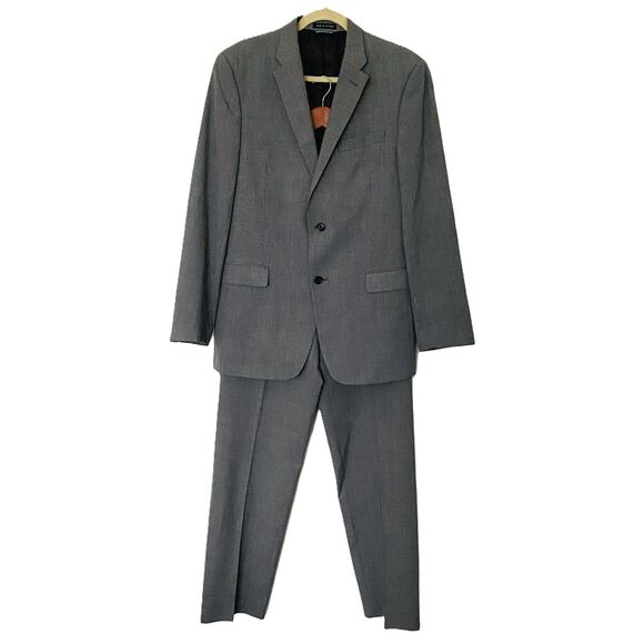 Tommy Hilfiger Gray Check 2-Piece Suit Jacket & Pants for Men Classic Fit Sz L40 - Picture 1 of 13